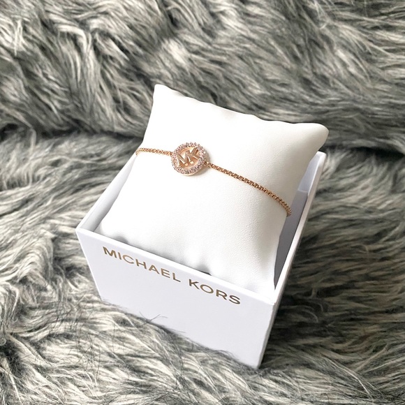 NWT authentic MK rosegold tone logo bracelet - Picture 2 of 6